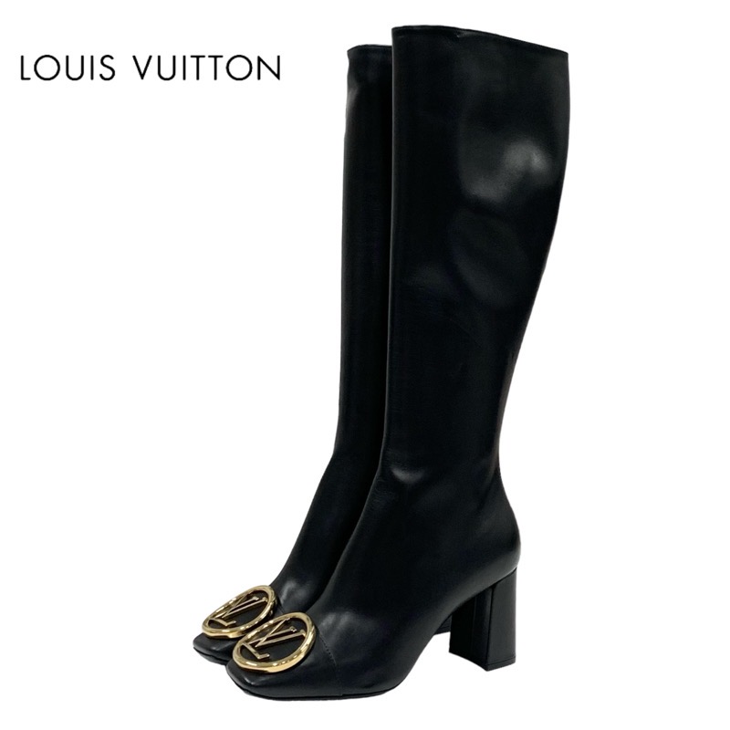 投稿記事「ルイヴィトン マドレーヌライン ロゴ レザー LV金具 ロングブーツ ブラックを買取しました！」の商品画像