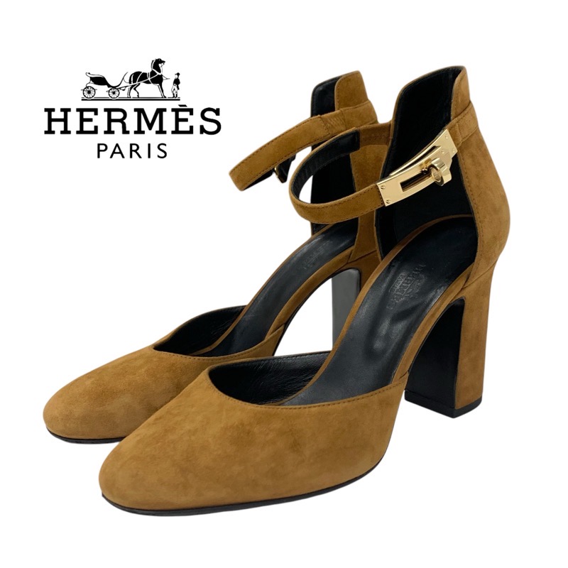 投稿記事「エルメス ベビー スエード ケリー金具 パンプス ストラップ ブラウンを買取しました！」の商品画像