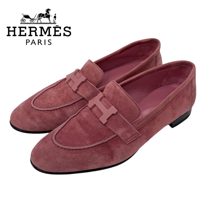 投稿記事「エルメス パリ スエード H金具 ローファー ピンクを買取しました！」の商品画像