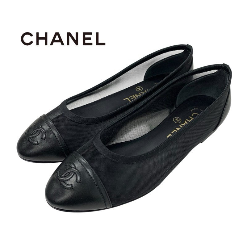 投稿記事「シャネル ココマーク メッシュ レザー フラットシューズ ブラックを買取しました！」の商品画像