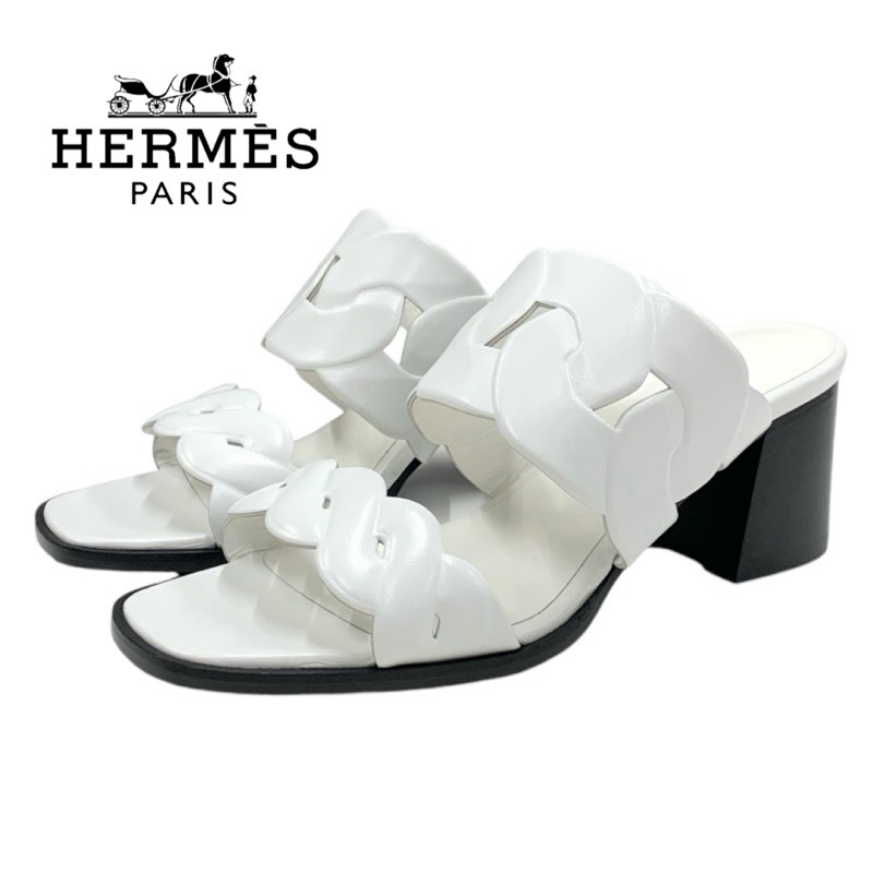 投稿記事「エルメス ギャビー レザー サンダル ホワイトを買取しました！」の商品画像