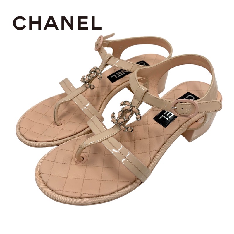 投稿記事「シャネル レザー パテント ココマーク マトラッセ トング サンダル ピンクを買取しました！」の商品画像