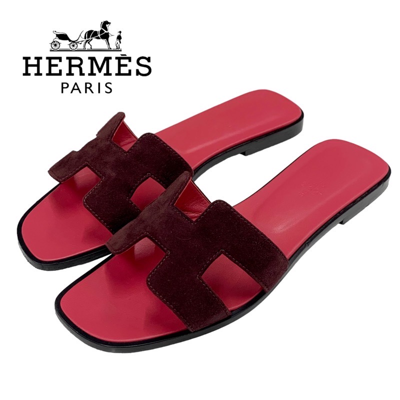 投稿記事「エルメス オラン スエード サンダル ワインレッドを買取しました！」の商品画像