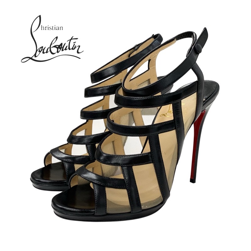 投稿記事「クリスチャンルブタン メッシュ レザー アンクルストラップ サンダル ブラックを買取しました！」の商品画像