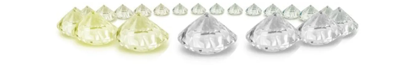 ダイヤモンドのカラーのグラデーションを表した写真