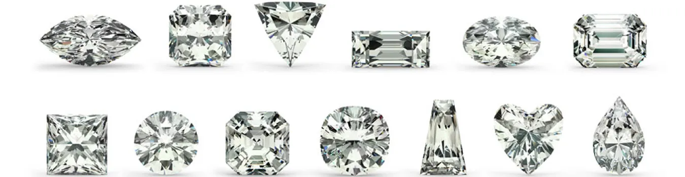 様々な形状のダイヤモンドの写真