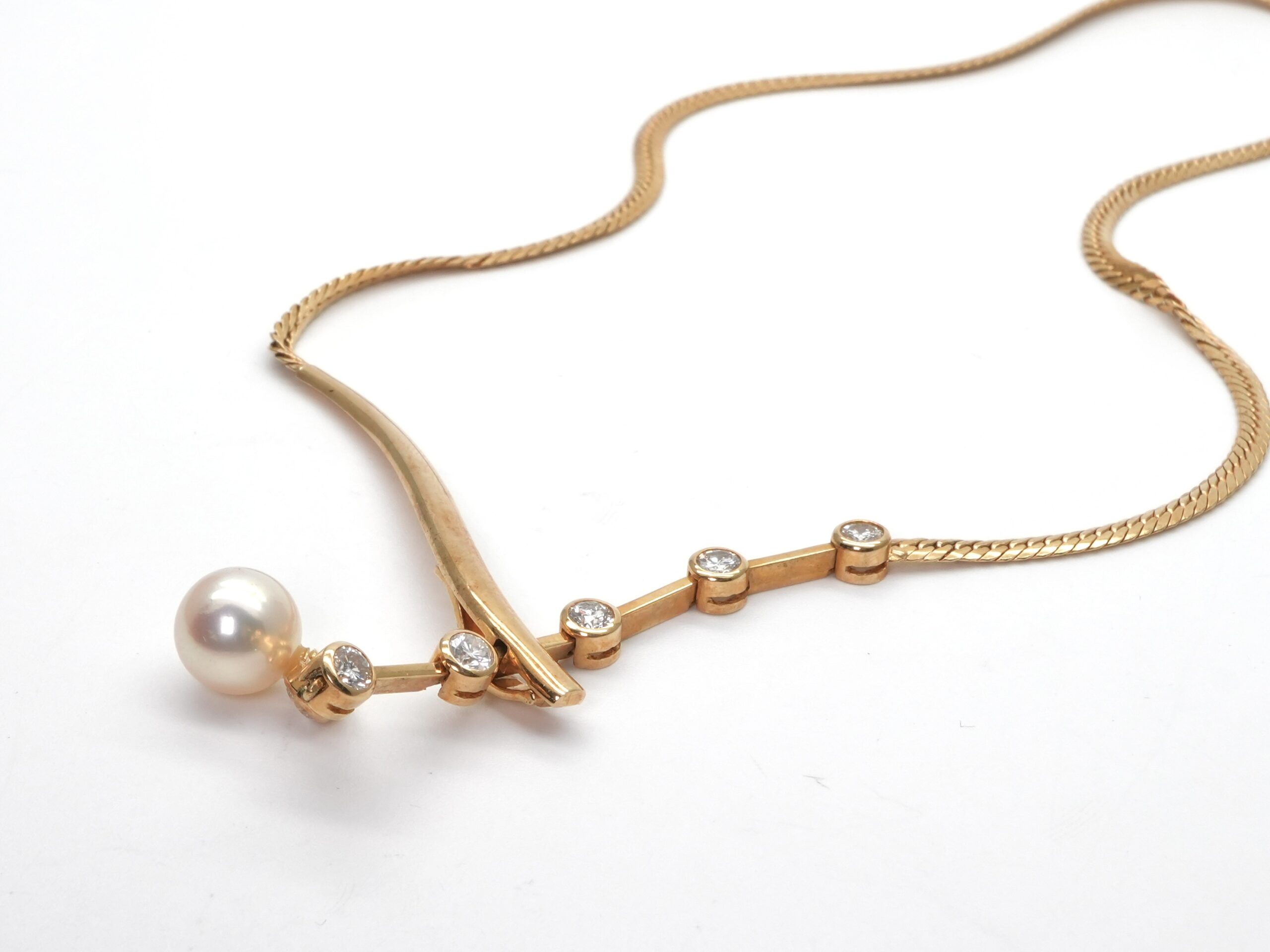 投稿記事「パール ダイヤ ネックレス K18 1.057ctを買取しました！」の商品画像