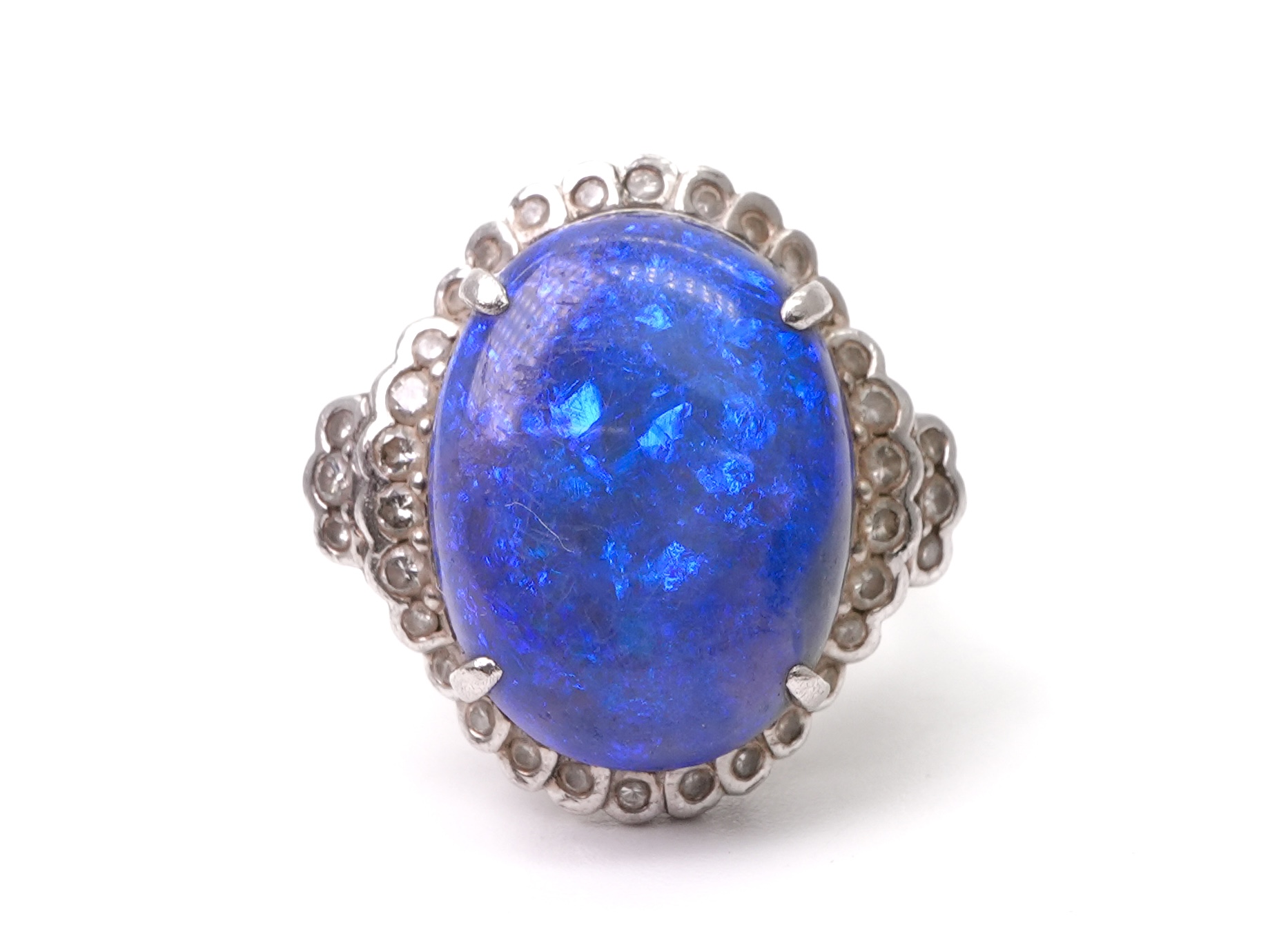 投稿記事「ブラックオパール ダイヤ リング Pt900 013.35ct D0.63ctを買取しました！」の商品画像