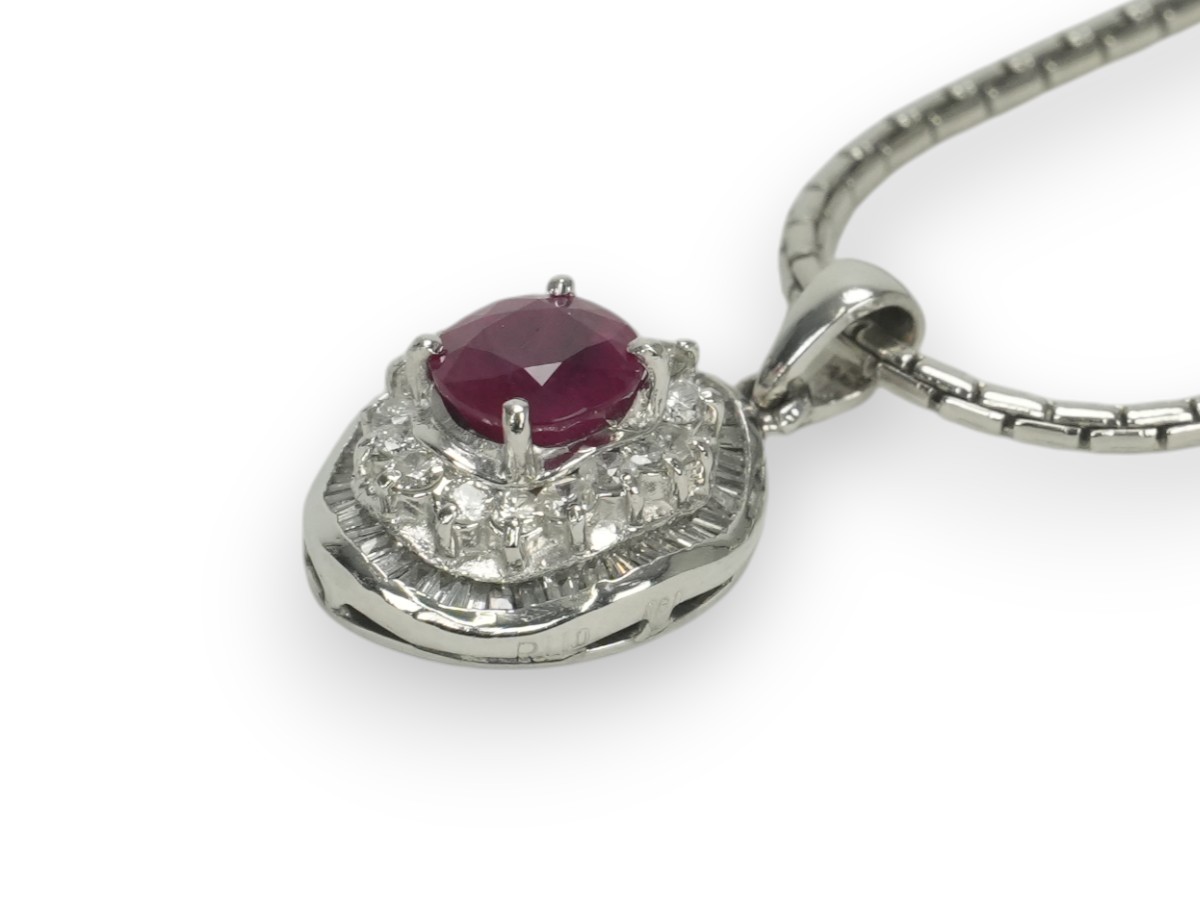 投稿記事「ルビー ダイヤモンド ネックレス Pt/Pt850 1.10ct D0.60ctを買取しました！」の商品画像
