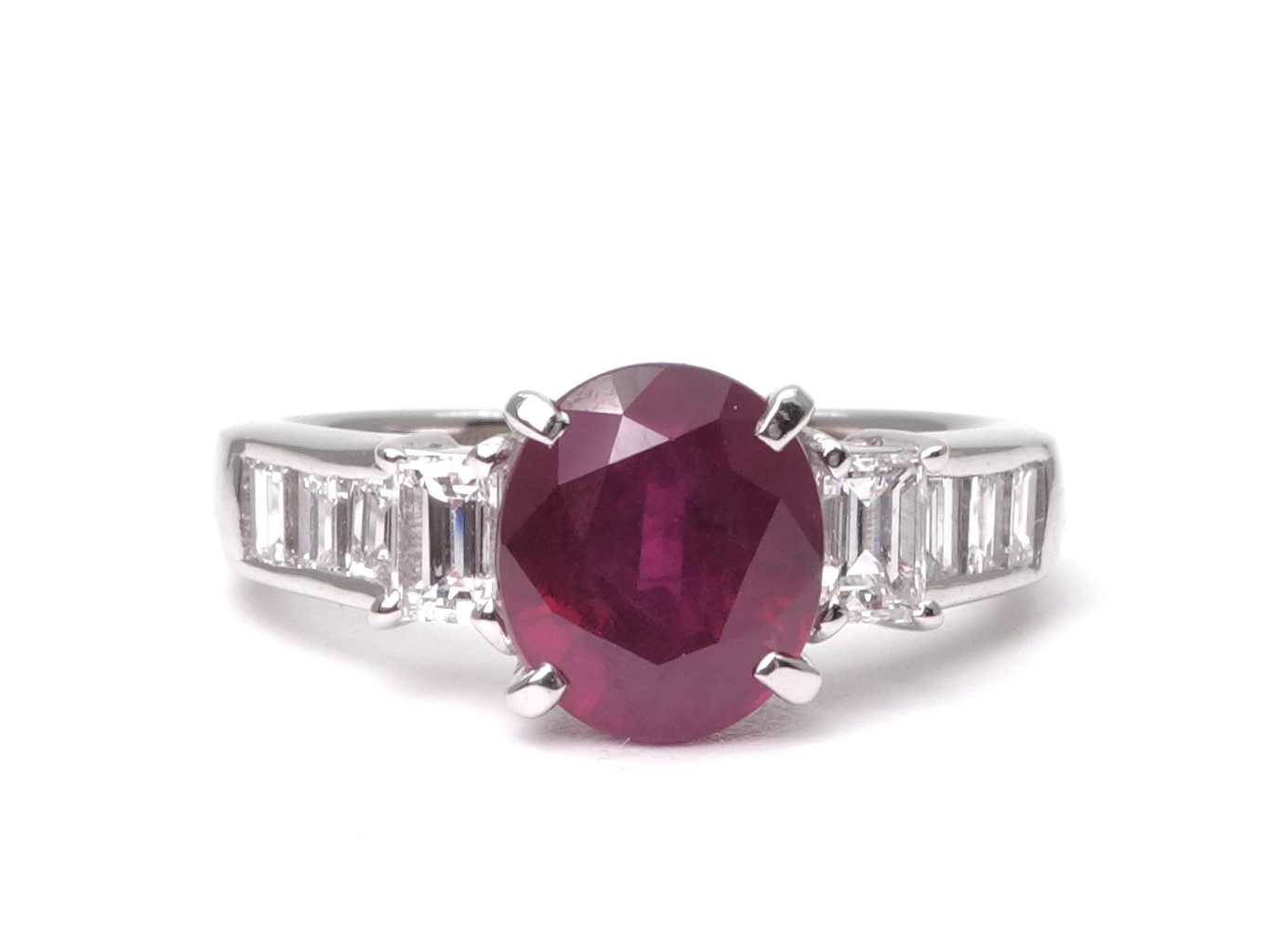 投稿記事「ルビー ダイヤ リング Pt900 2.77ct 0.72ctを買取しました！」の商品画像