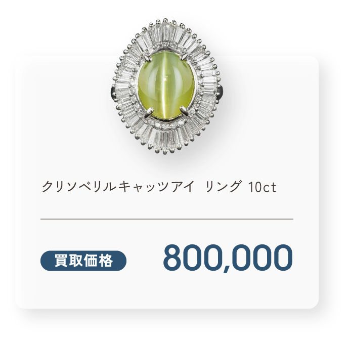 クリソベリルキャッツアイ リング 10ct 買取価格800,000円