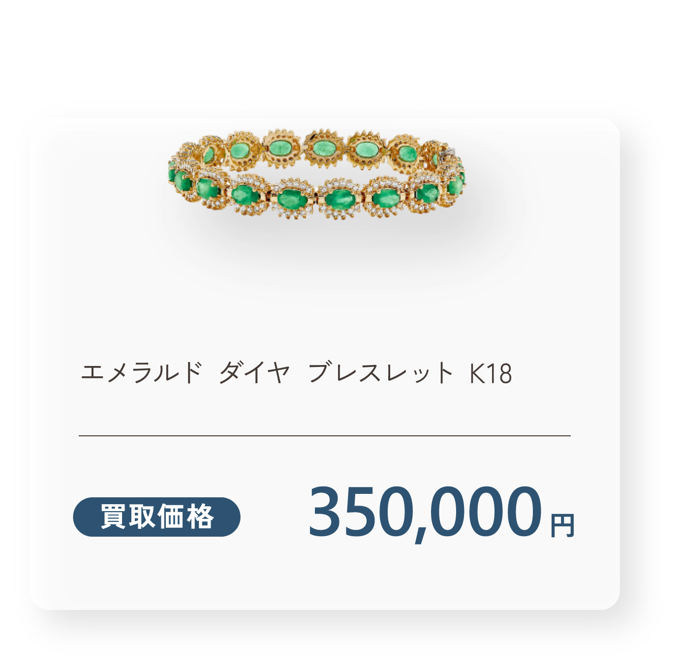 エメラルド ダイヤ ブレスレット K18 買取価格350,000円