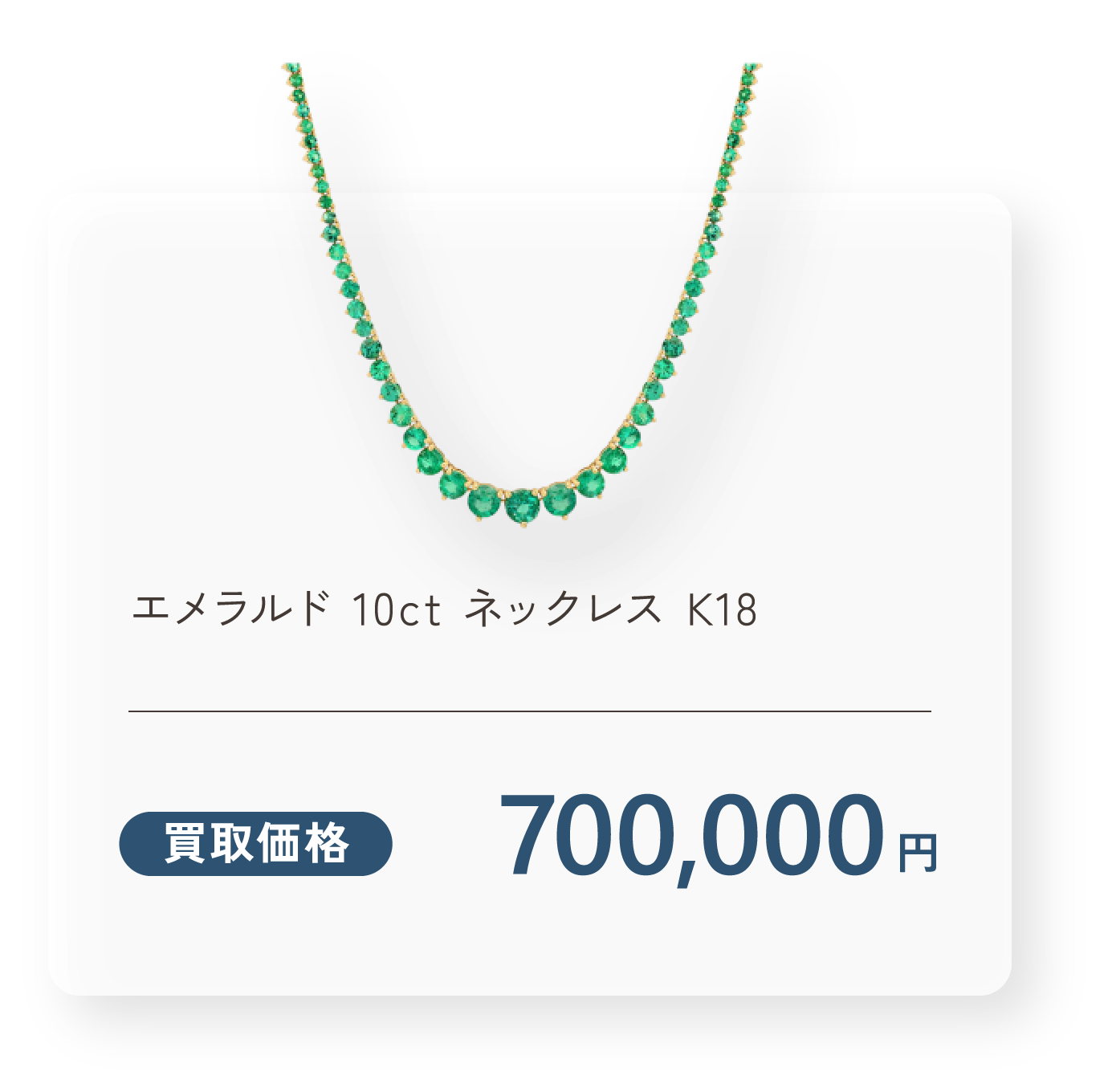エメラルド 10ct ネックレス K18 買取価格700,000円