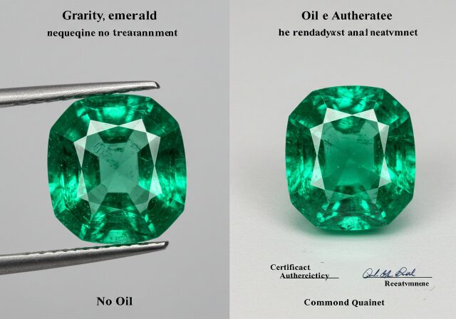 エメラルドの価値を決める7つの査定基準（処理）の図解
