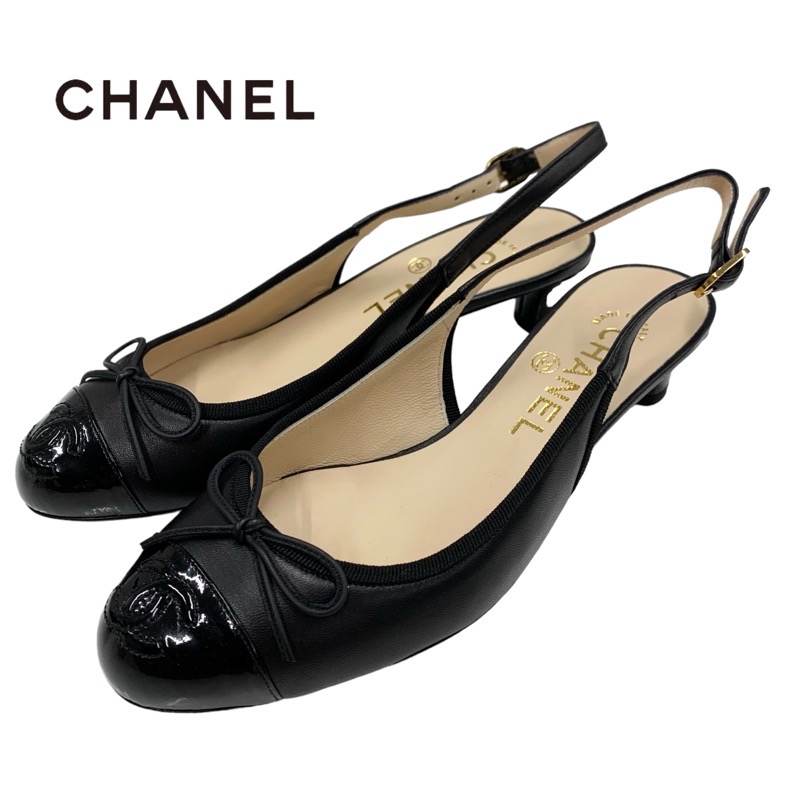 投稿記事「シャネル レザー パテント ココマーク スリングバック パンプス ブラックを買取しました！」の商品画像