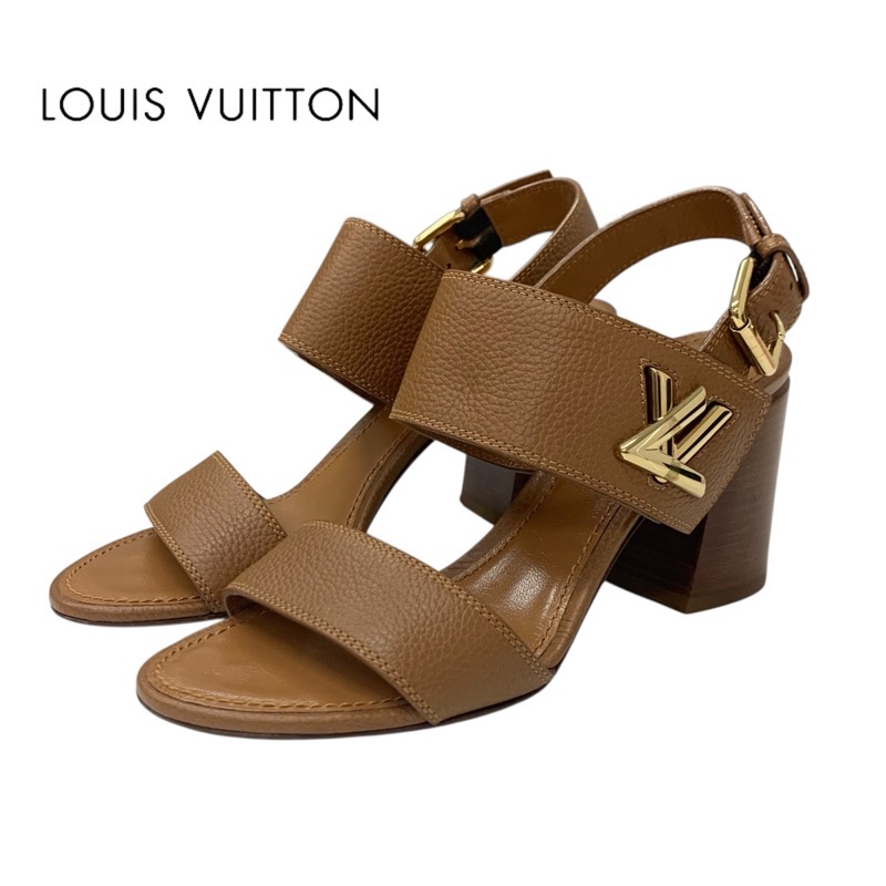 投稿記事「ルイヴィトン ホライズンライン レザー LV金具 ストラップ サンダル ブラウンを買取しました！」の商品画像