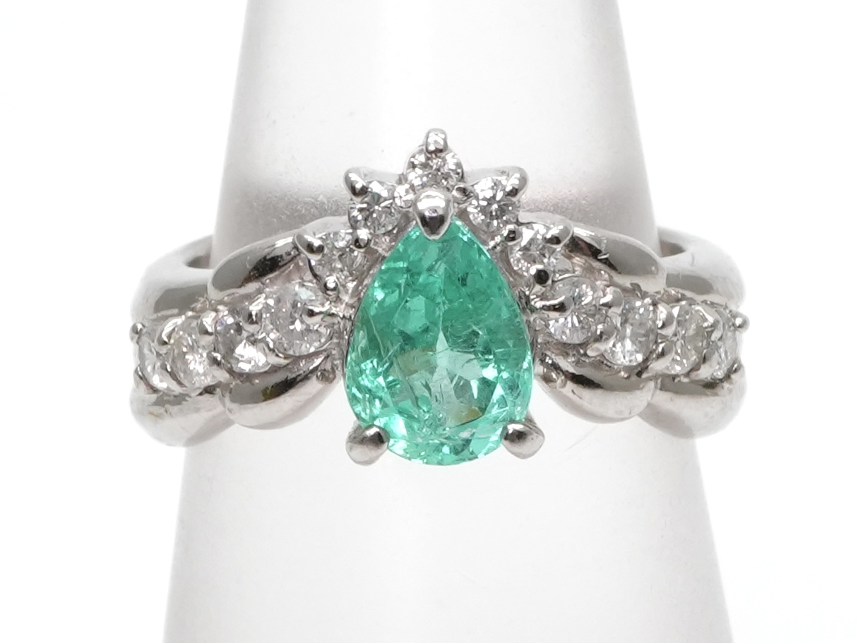 投稿記事「エメラルド ダイヤ リング pt9001.0ct D0.35ctを買取しました！」の商品画像