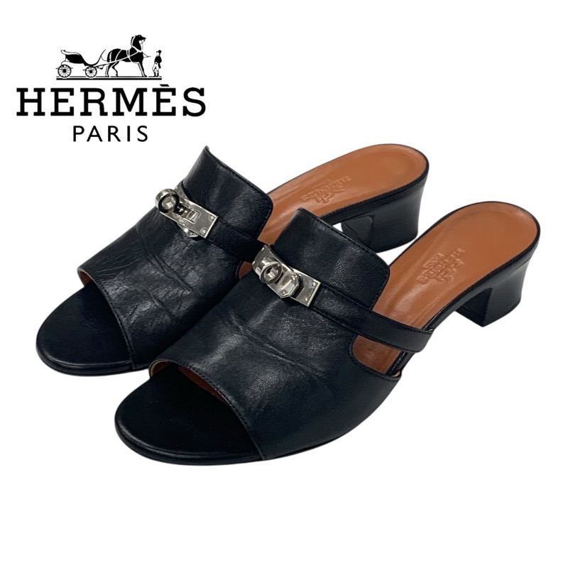 投稿記事「エルメス キャンディ レザー ケリー金具 サンダル ブラックを買取しました！」の商品画像