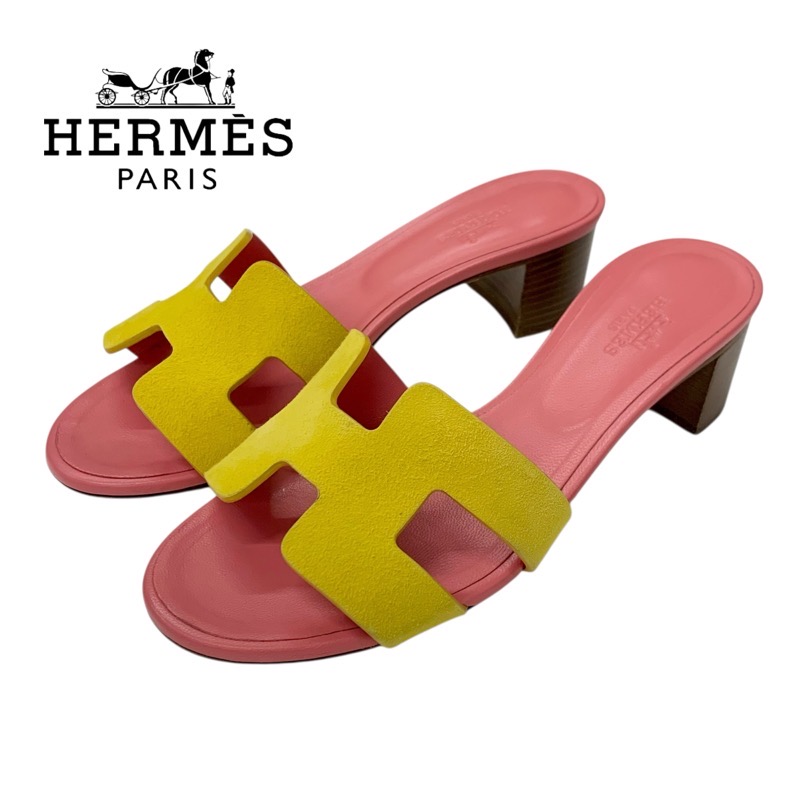 投稿記事「エルメス オアジス レザー スエード サンダル イエロー ピンクを買取しました！」の商品画像