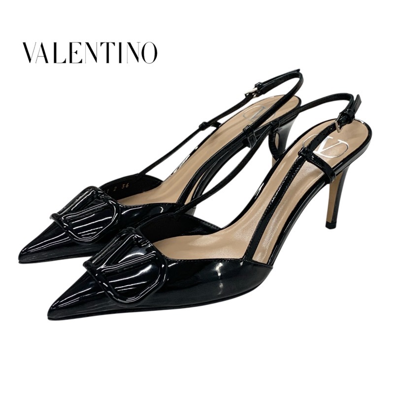 投稿記事「ヴァレンティノ パテント Vロゴ スリングバック パンプス ブラックを買取しました！」の商品画像