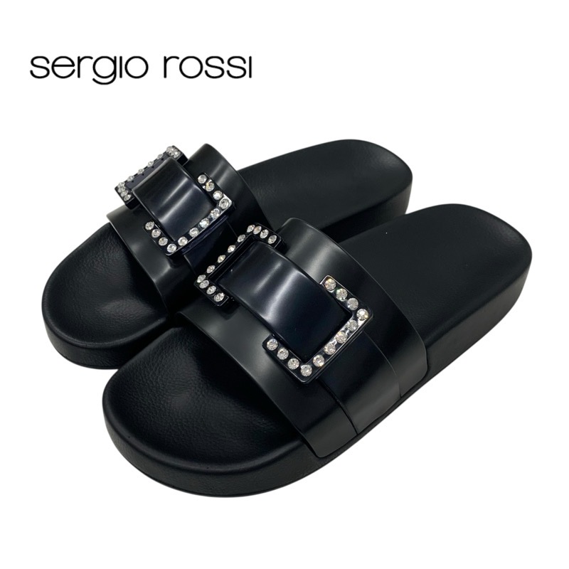 投稿記事「セルジオロッシ SR JELLY ビジュー TPU フラットサンダル ブラックを買取しました！」の商品画像