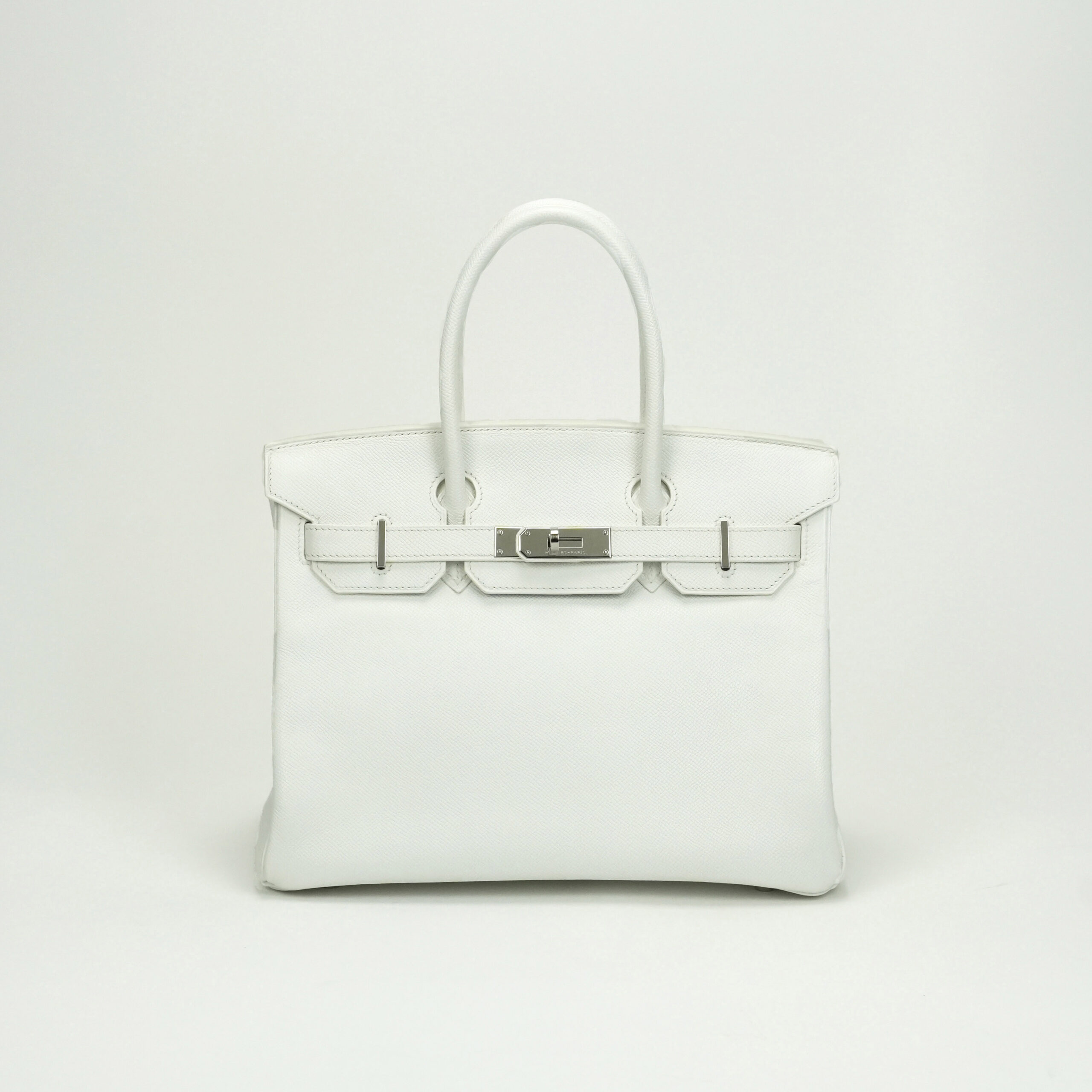 投稿記事「エルメス バーキン30 エプソン ホワイト シルバー金具を買取しました！」の商品画像