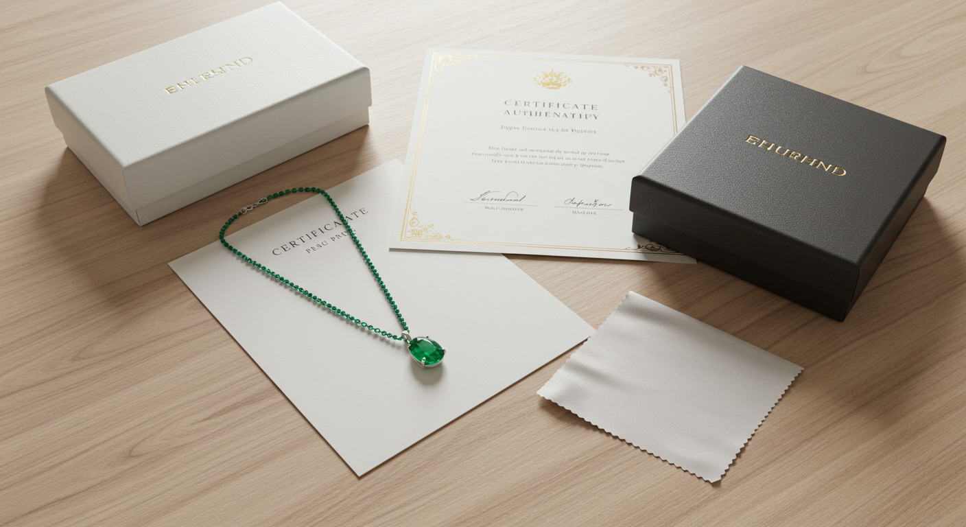 エメラルドと付属品の画像