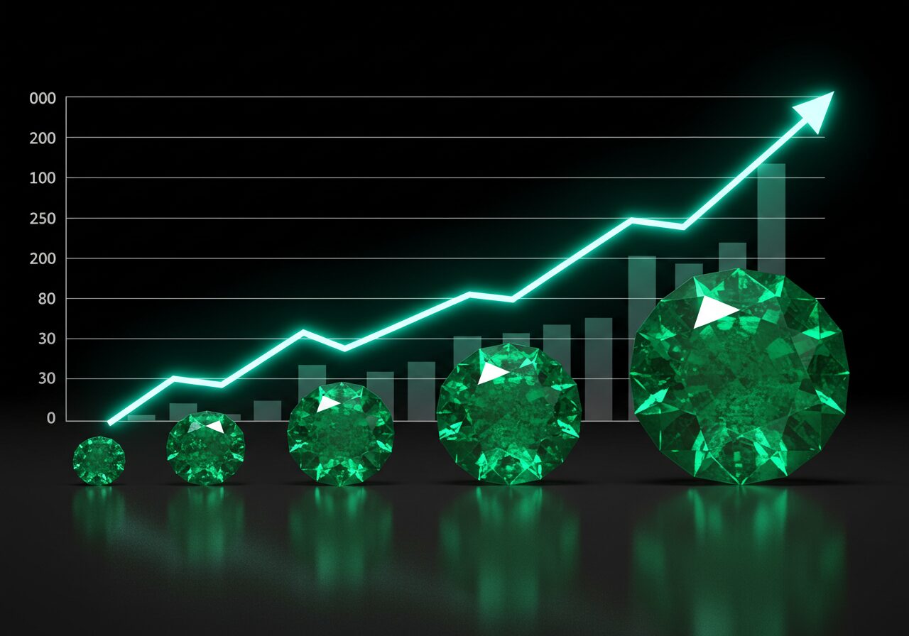 カラット別のエメラルドにおける価値と評価