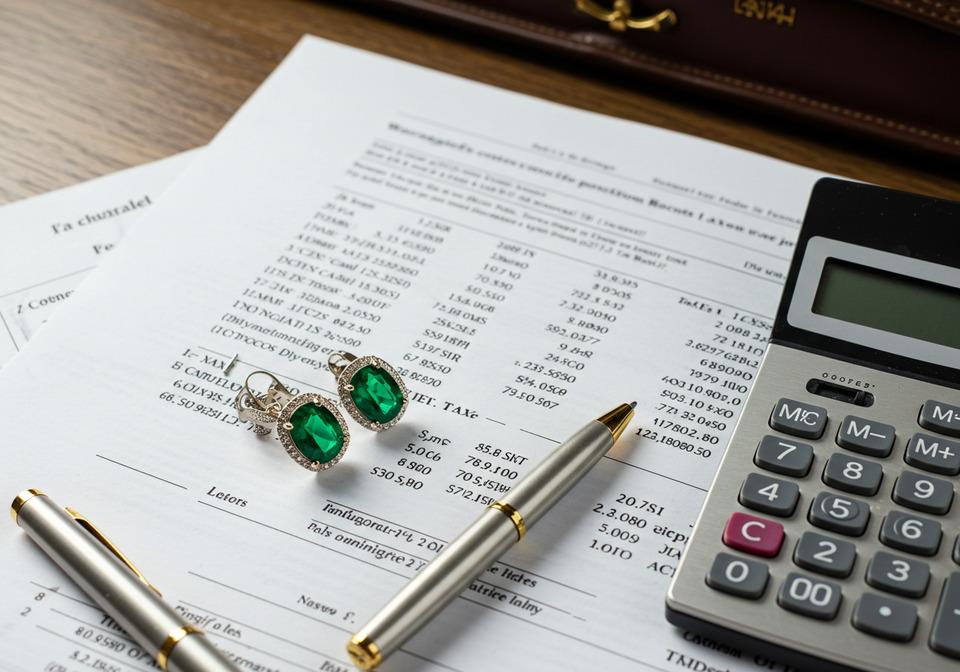 相続したエメラルドのイヤリングのイメージ画像