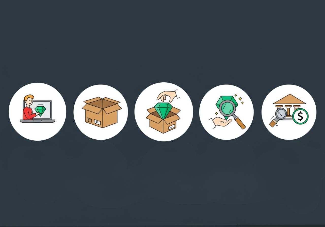 エメラルドのあんしん宅配買取の説明画像