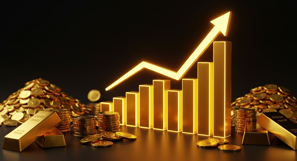 金の価値が上がっていることを示すグラフ