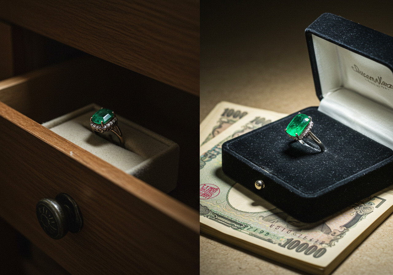 タンスに眠っていた相続したエメラルドを現金化したイメージ画像