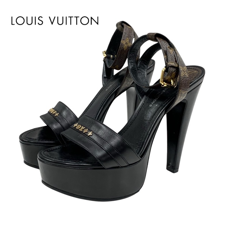 投稿記事「ルイヴィトン アフターグローライン レザー モノグラム スタッズ サンダル ブラックを買取しました！」の商品画像