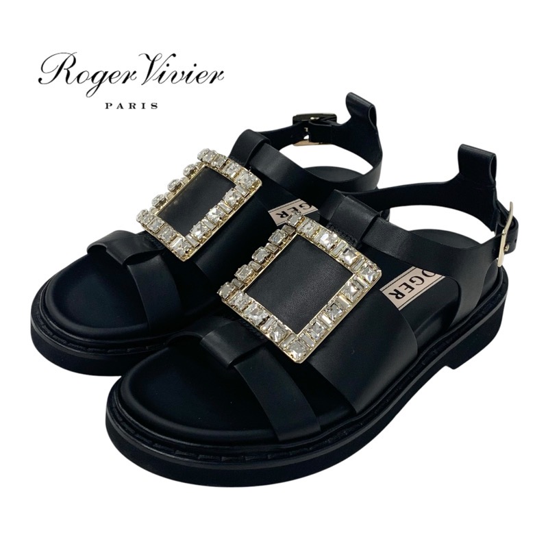 投稿記事「ロジェヴィヴィエ ヴィヴレンジャー レザー ストラスバックル サンダル ブラックを買取しました！」の商品画像