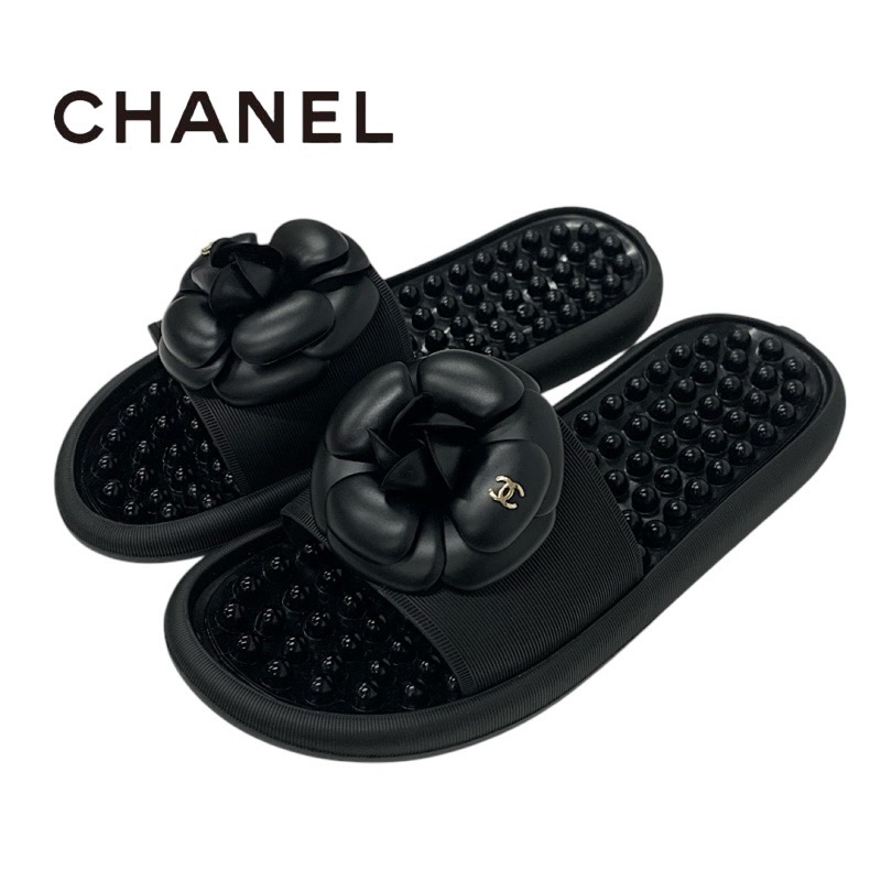 投稿記事「シャネル ココマーク カメリア ラバー サンダル ブラックを買取しました！」の商品画像