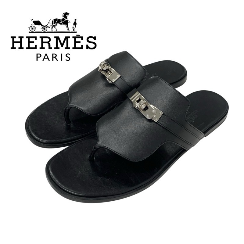 投稿記事「エルメス エリクシール レザー ケリー金具 サンダル ブラックを買取しました！」の商品画像