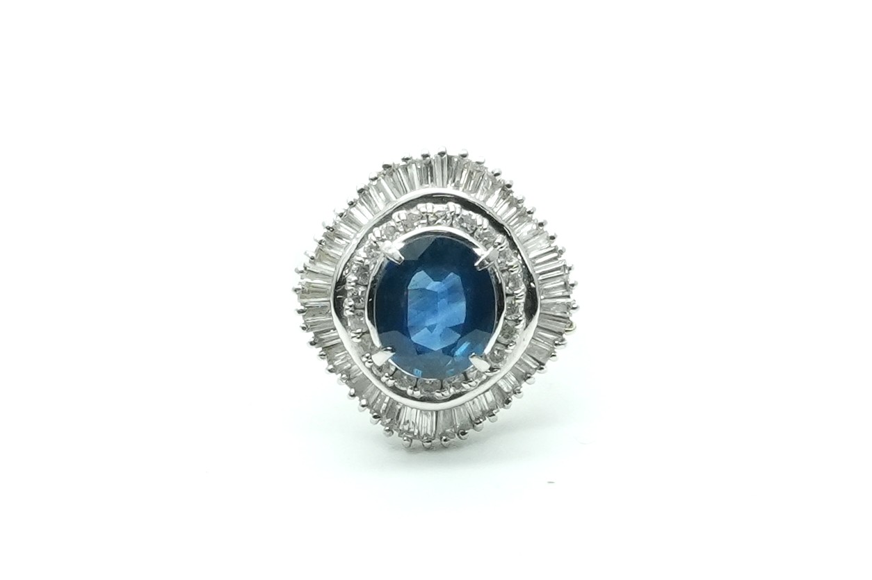 投稿記事「サファイア ダイヤ リング pt900 S3.07ct D1.30ctを買取しました！」の商品画像