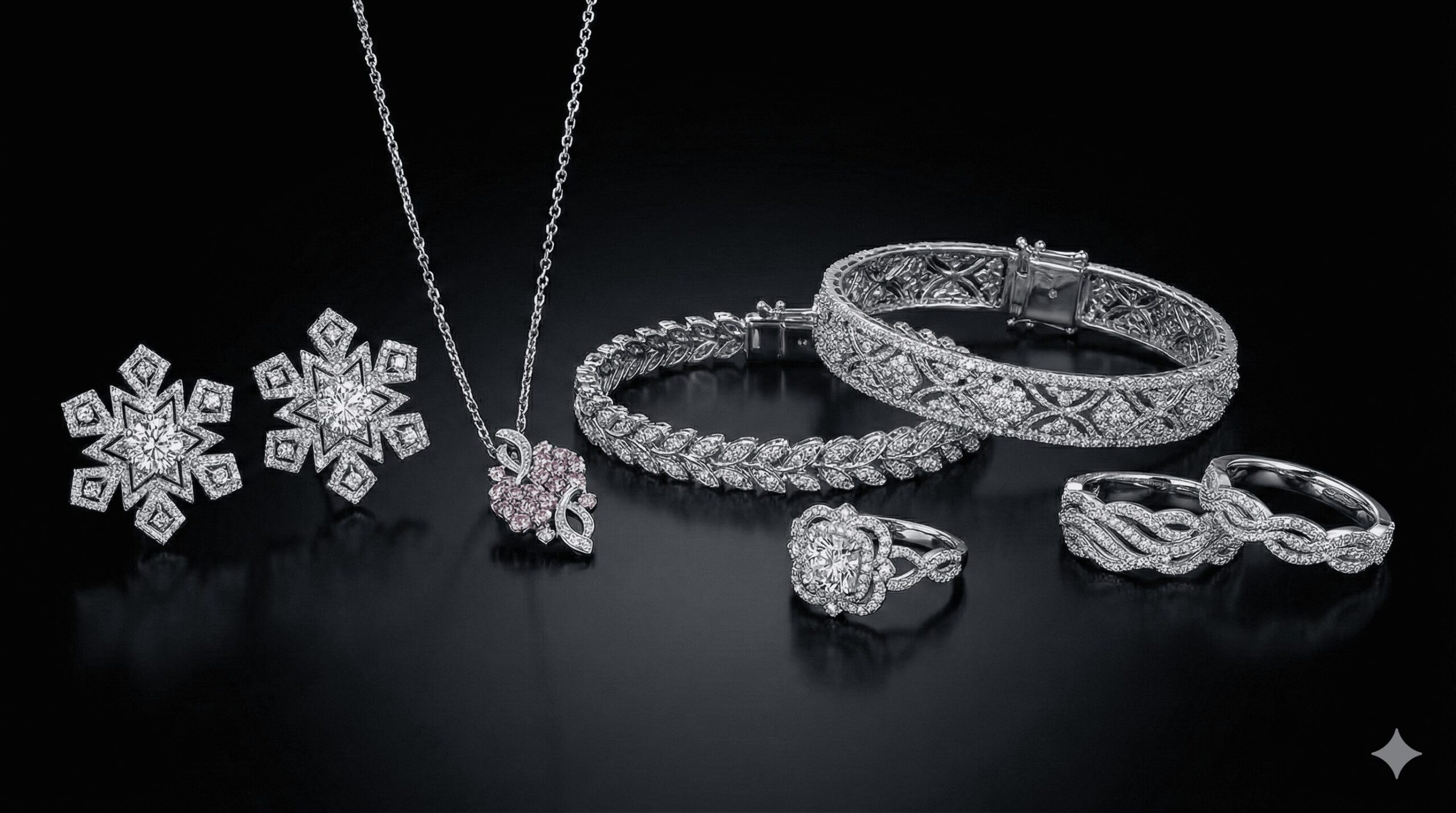 ダイヤモンドのジュエリー　ネックレス　リング