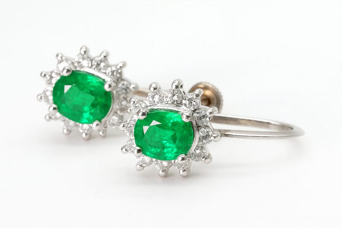 高品質なエメラルドのピアスのイメージ画像