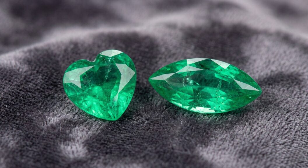 ハートシェイプ、マーキスカットのエメラルドルースのイメージ画像
