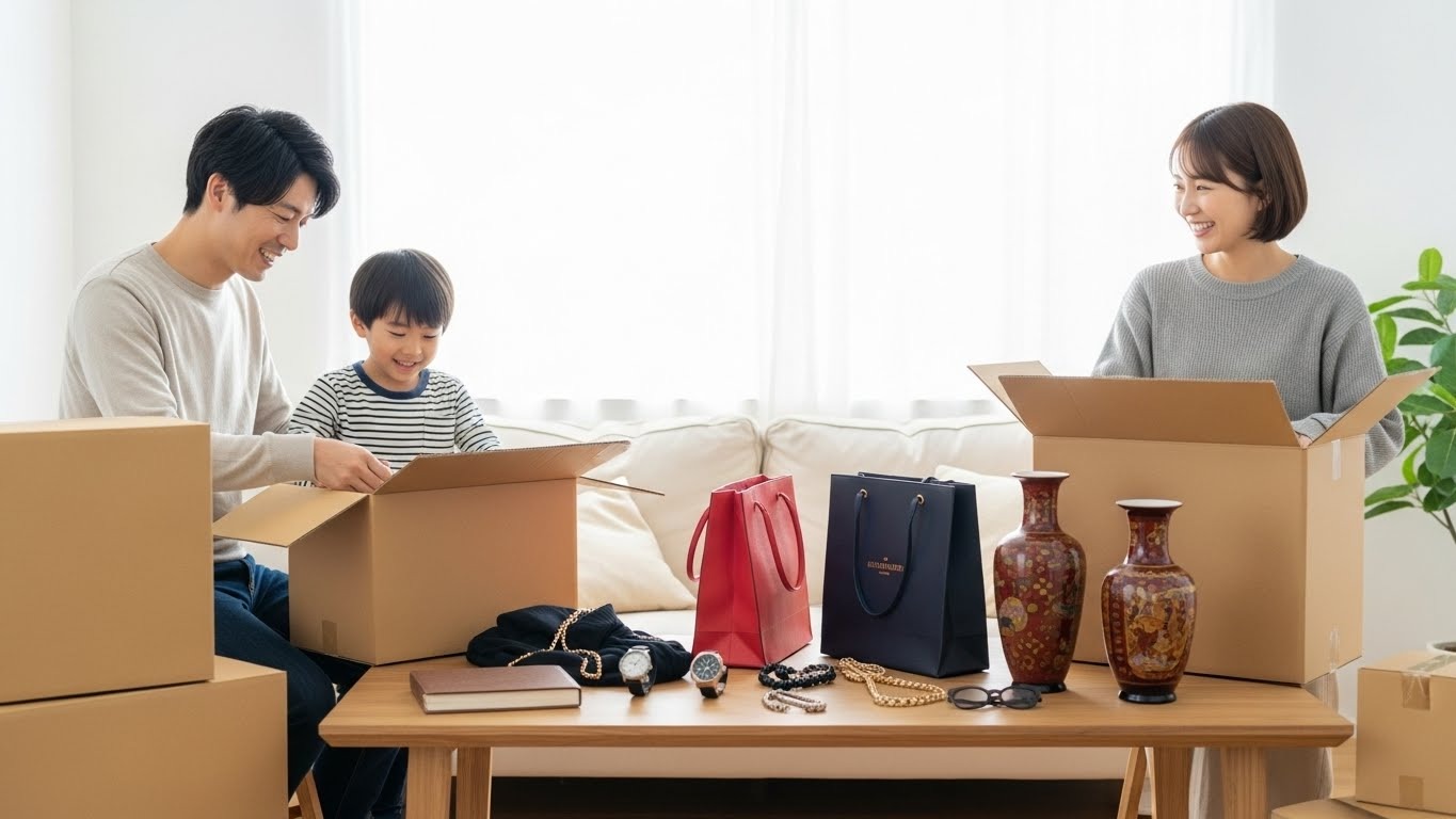 家族で大掃除をしている