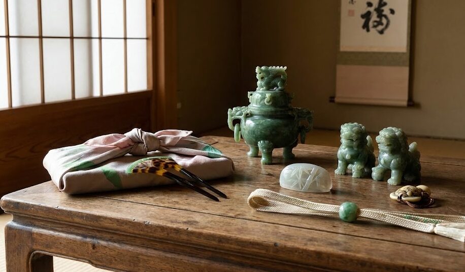 翡翠の和装小物や骨董品のイメージ画像