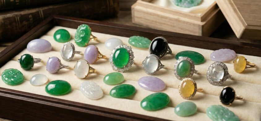 さまざまなランクの翡翠が並んでいるイメージ画像