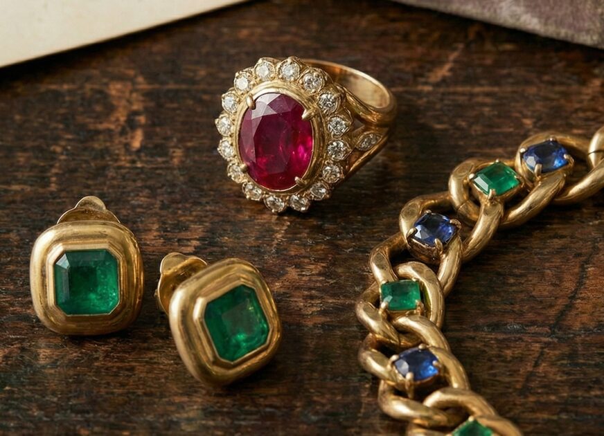 バブル期のルビーその他のカラーストーンジュエリーのイメージ画像