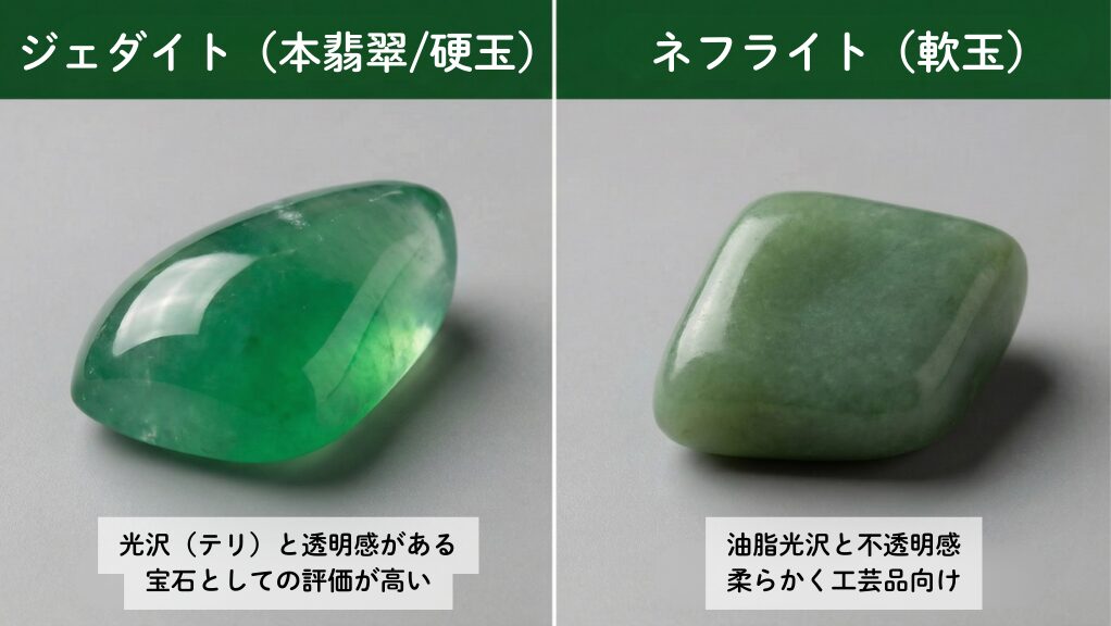 ジェダイト・ネフライトを比較したイメージ画像