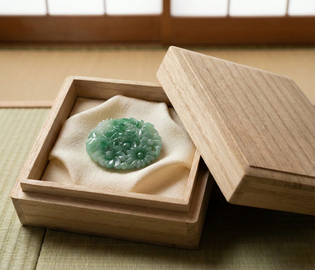 相続品の翡翠の帯留めイメージ画像