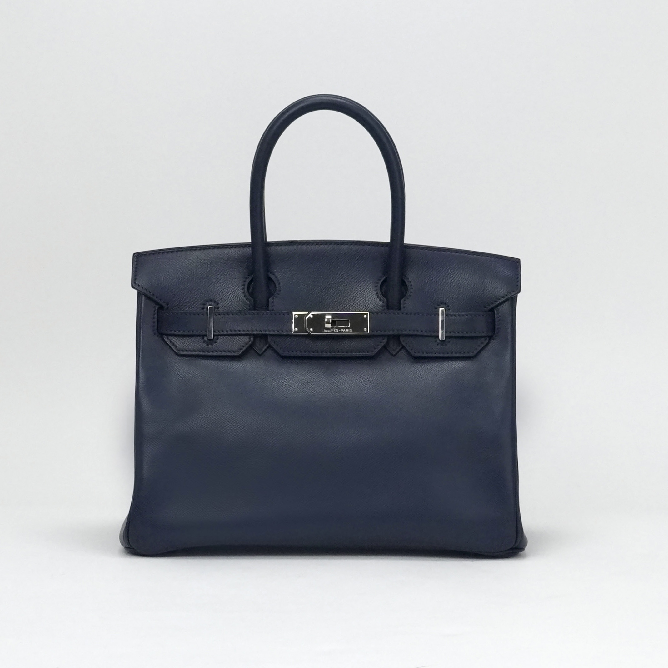 投稿記事「エルメス バーキン30 クシュベル ブルー系 シルバー金具 を買取しました！」の商品画像