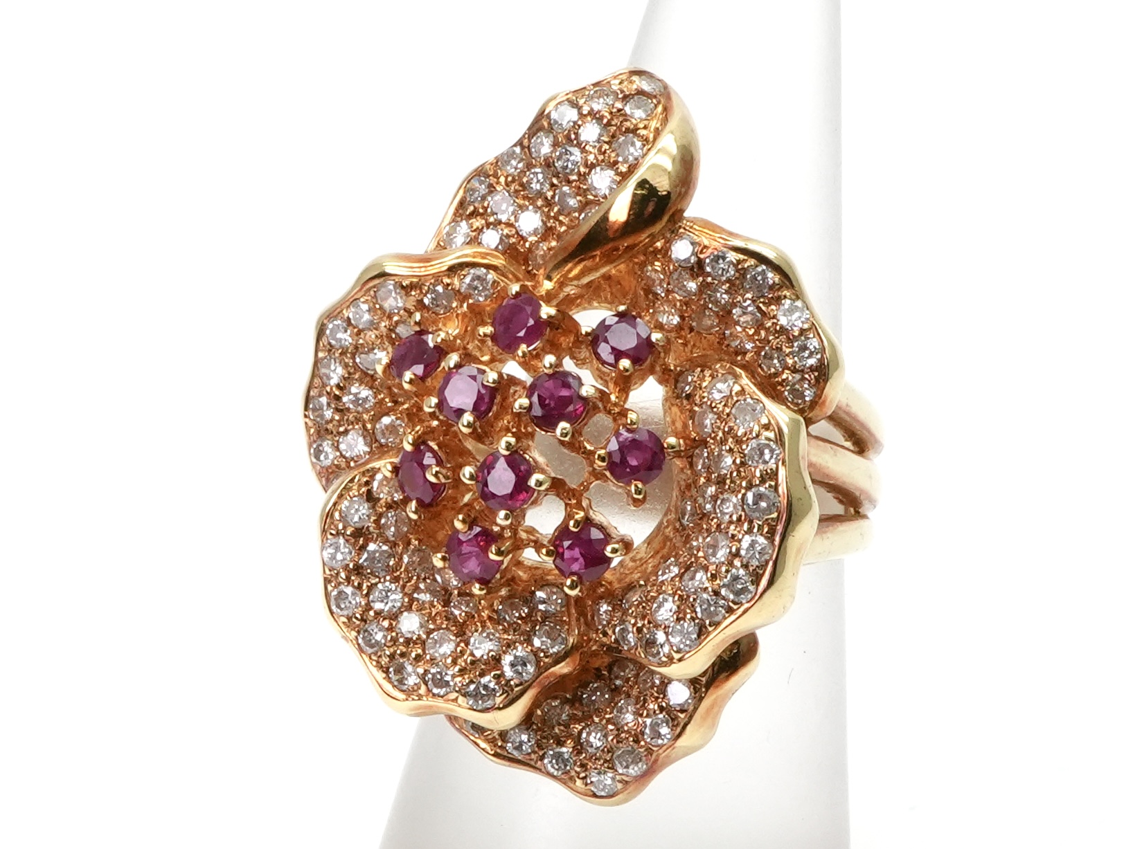 投稿記事「ルビー ダイヤ リング K18 R1.08ct D1.29ctを買取しました！」の商品画像