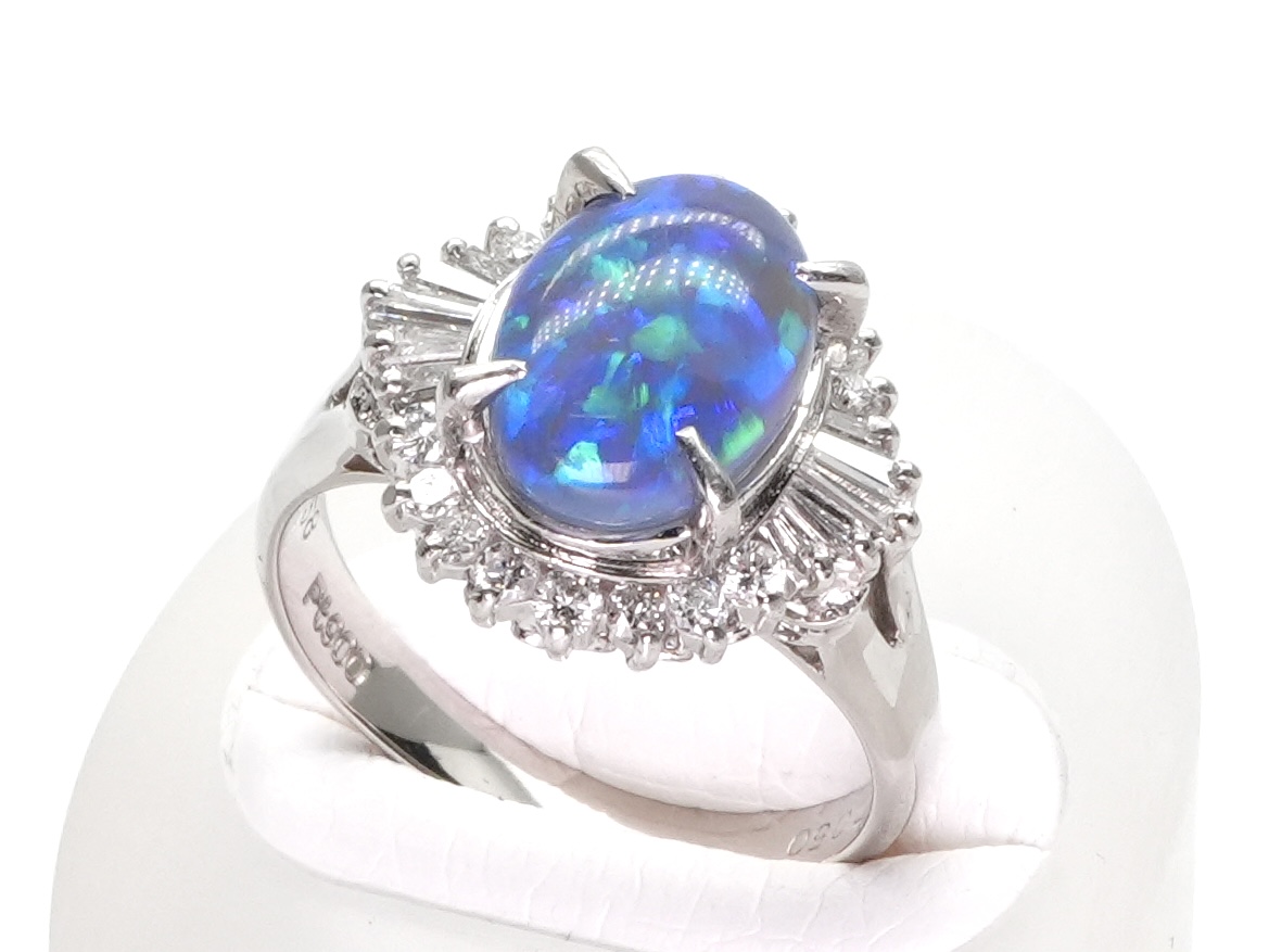投稿記事「ブラックオパール ダイヤ リング Pt900 2.58ct D0.50ctを買取しました！」の商品画像