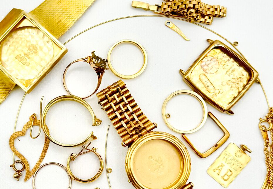 ダメージや状態の悪い貴金属品のイメージ画像(つぶし買取品)